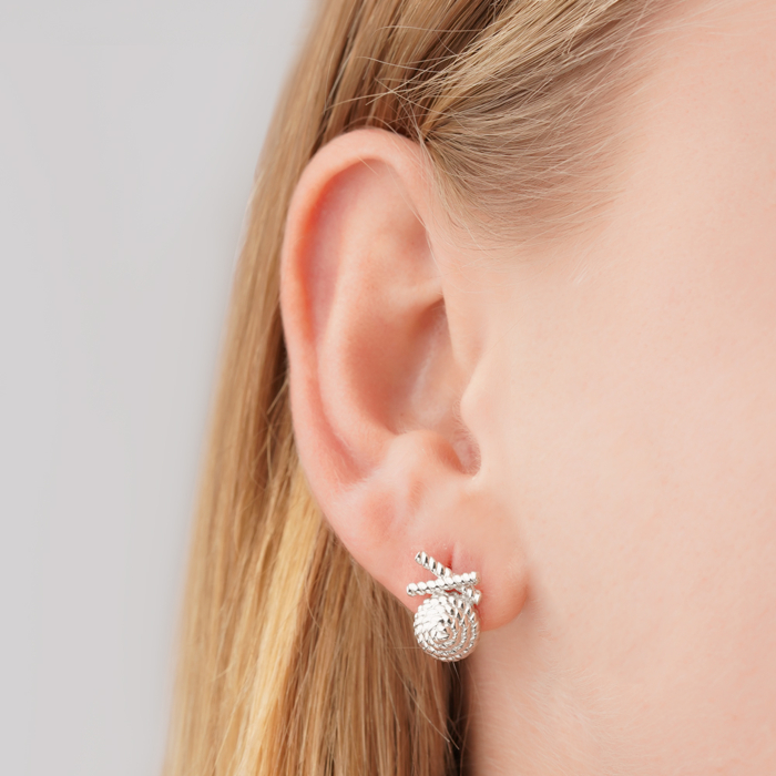 Сережки з білого золота без вставки 27017/02/1