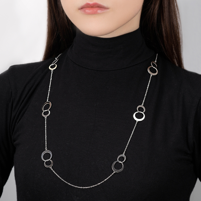 Серебряное колье. Артикул CLT 11630 RH-K/12