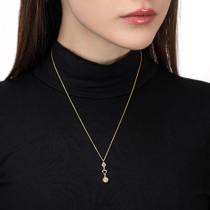 Серебряное колье с фианитами. Артикул CLT 11872 G-K/20/1