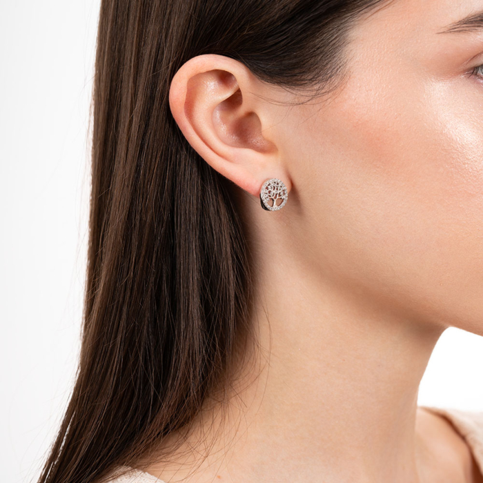 Срібні сережки з фіанітами. Артикул PB05432-E/12/1