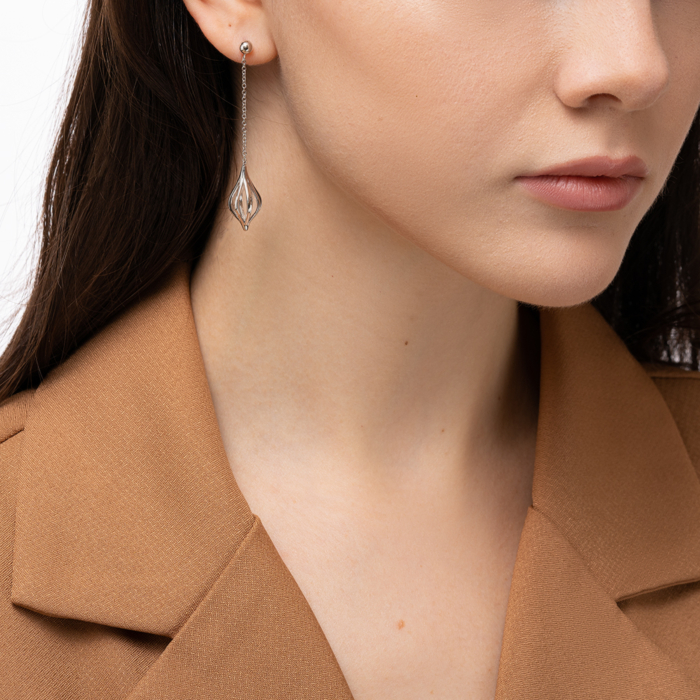 Срібні сережки-підвіски. Артикул GE02381A-E/12