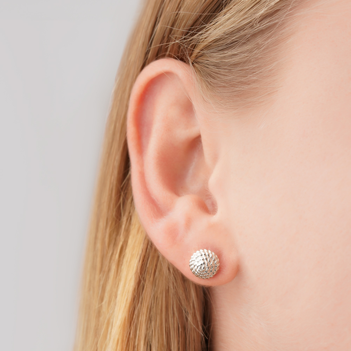 Сережки-пусети з білого золота без вставки 27013/02/1