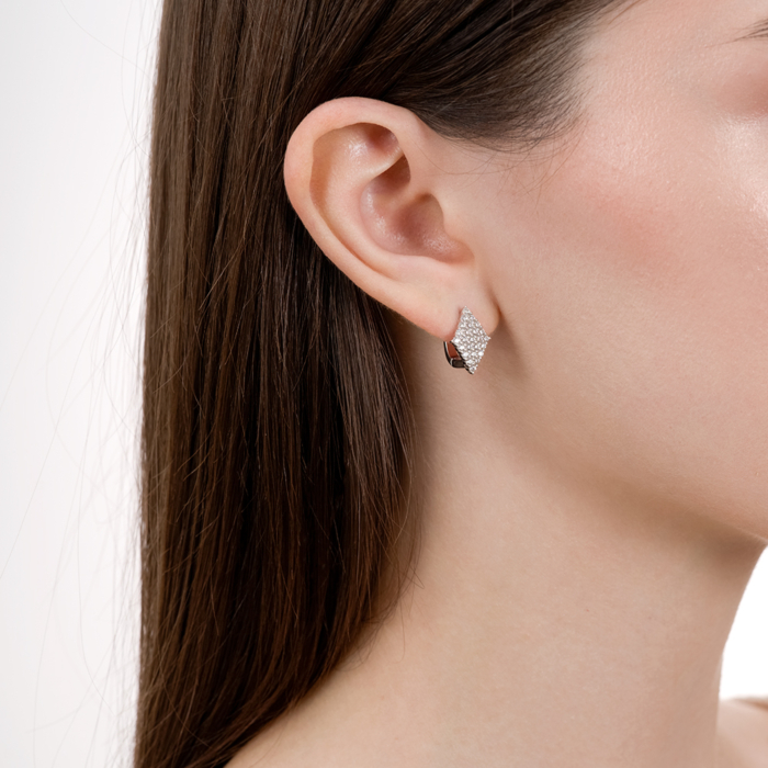 Срібні сережки з фіанітами. Артикул B00010-E/12/1