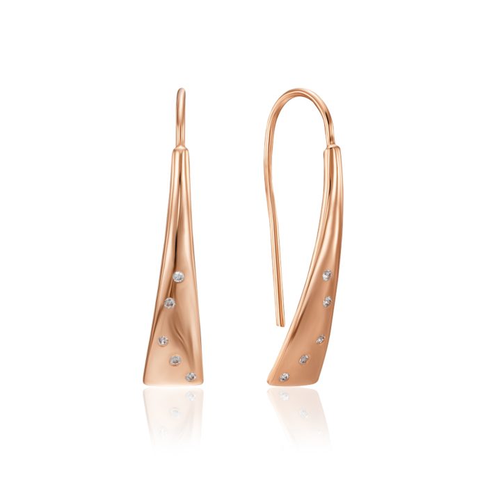 Золоті сережки з фіанітами. Артикул 23793/01/0/1