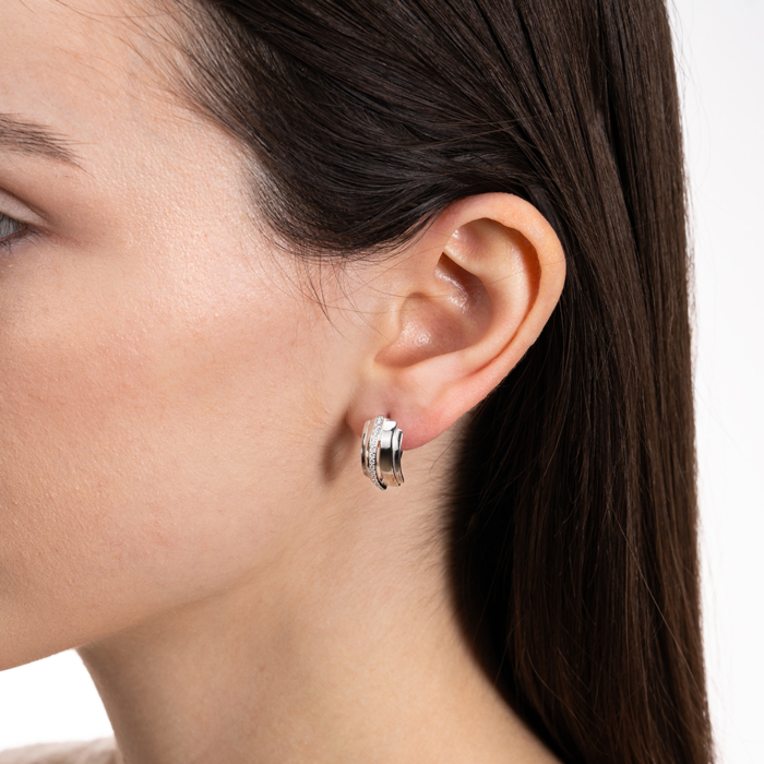 Серебряные серьги с фианитами. Артикул SZDE05123-E/12/1