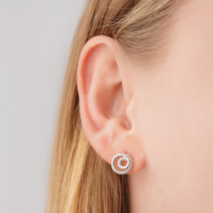 Сережки-пусети з білого золота без вставки 27014/02/1