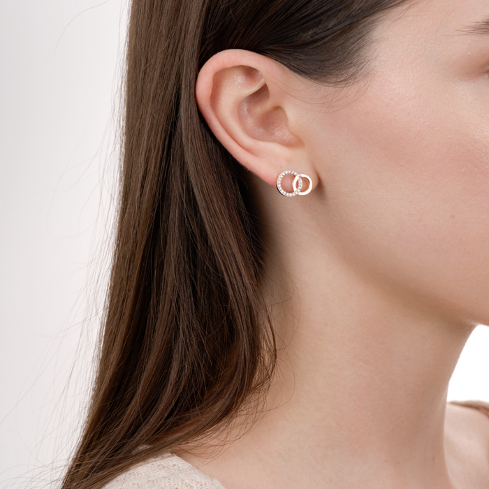 Золотые серьги с фианитами. Артикул 23415/01/1/1