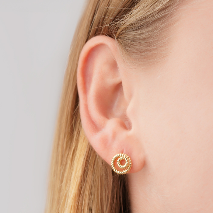 Сережки-пусети з жовтого золота без вставки 27014/03/0