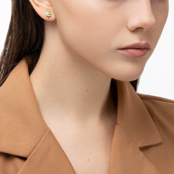 Серебряные пуссеты с эмалью. Артикул ME15441A-E/12/4503