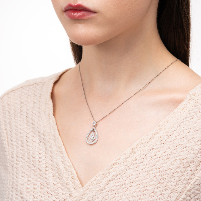 Срібна підвіска з фіанітами. Артикул SZDN08763-P/12/1