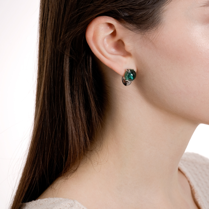 Срібні сережки з кварцом. Артикул 2199/9р