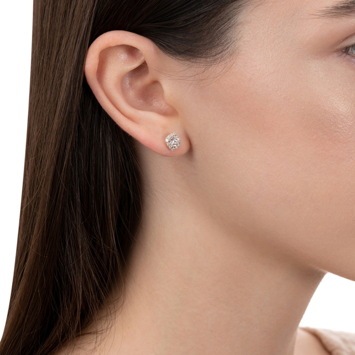 Золотые пуссеты с фианитами. Артикул 23471/01/1/54