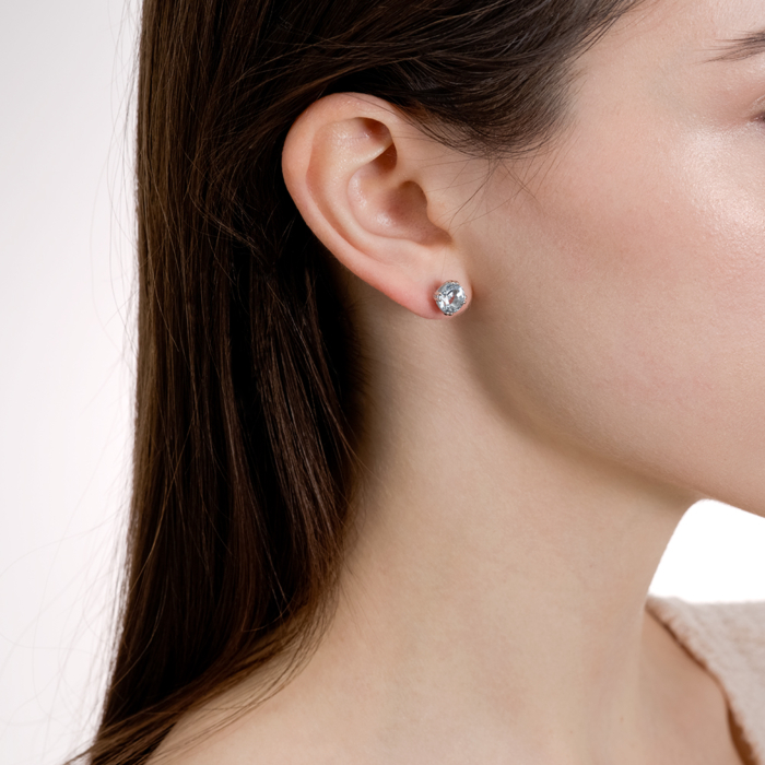 Срібні сережки з топазом. Артикул KRS 626-TOP-E/12/16113