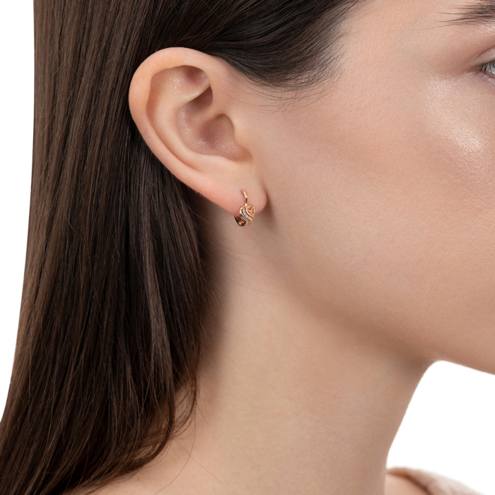 Золотые серьги с фианитами. Артикул 23457/01/0/42