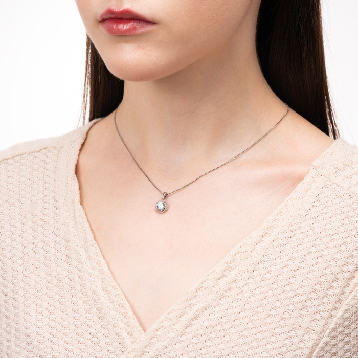 Срібна підвіска з фіанітами. Артикул SZDN08789-P/12/1