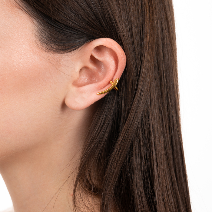 Серебряная серьга-каффа. Артикул TE-1613-GOLD-E/20