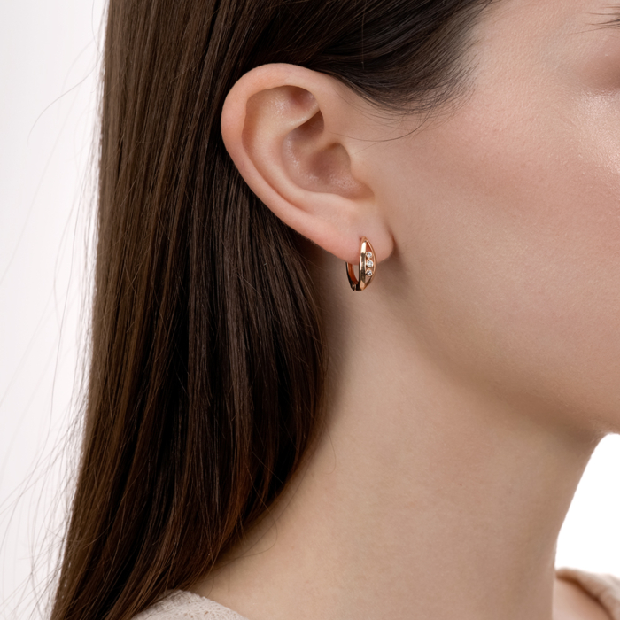 Золоті сережки з фіанітами 23733/01/0/43