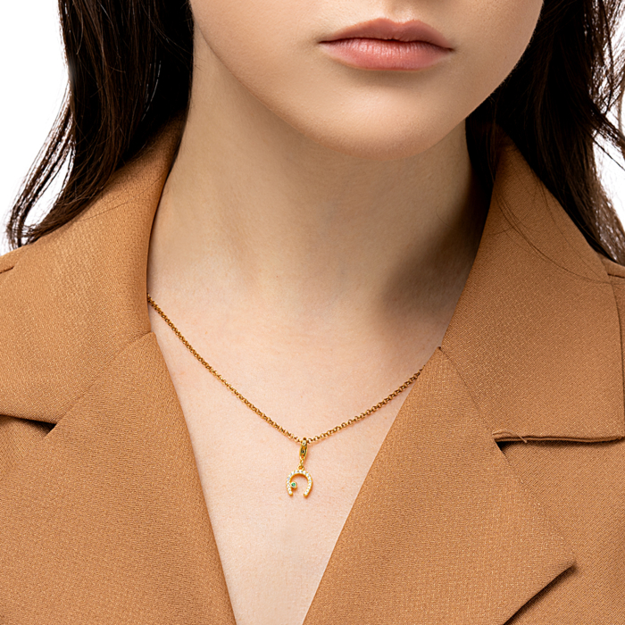 Срібна позолочена підвіска з фіанітами. Артикул GP01713A-P/20/808