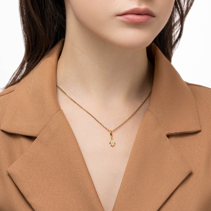 Срібна позолочена підвіска з фіанітами. Артикул GP01714A-P/20/1