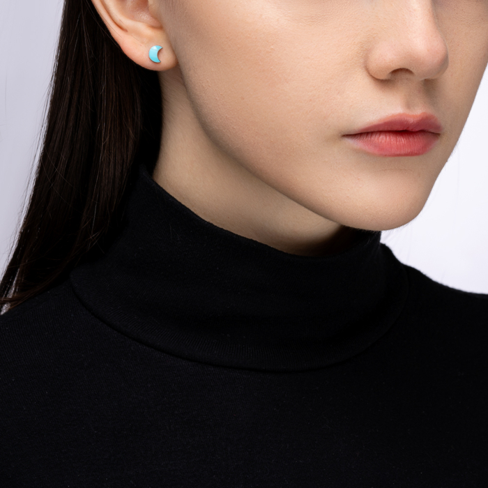 Срібні пусети з емаллю. Артикул ME15434A-E/12/490