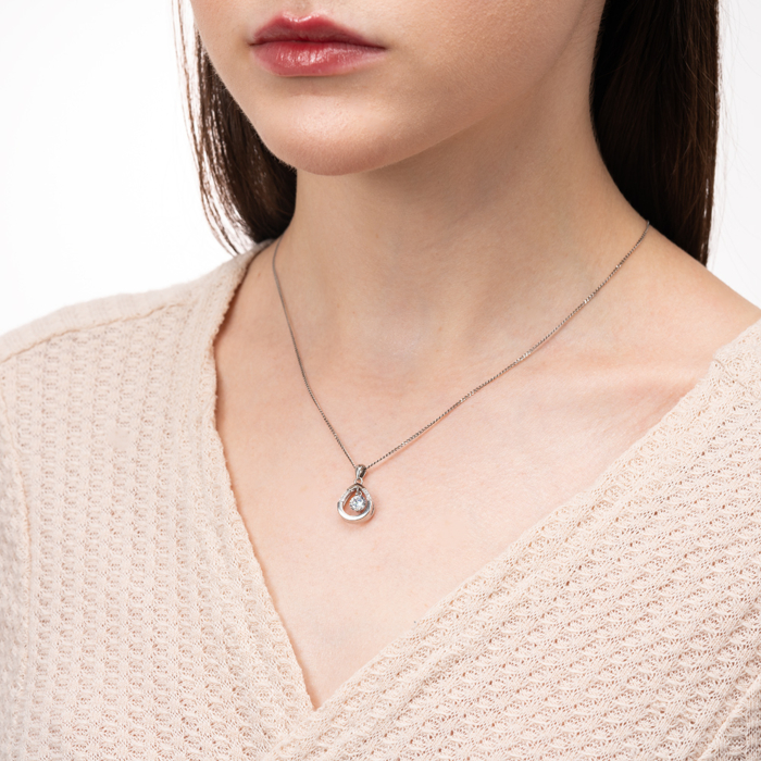 Срібна підвіска з фіанітами. Артикул SZDP00237-P/12/1