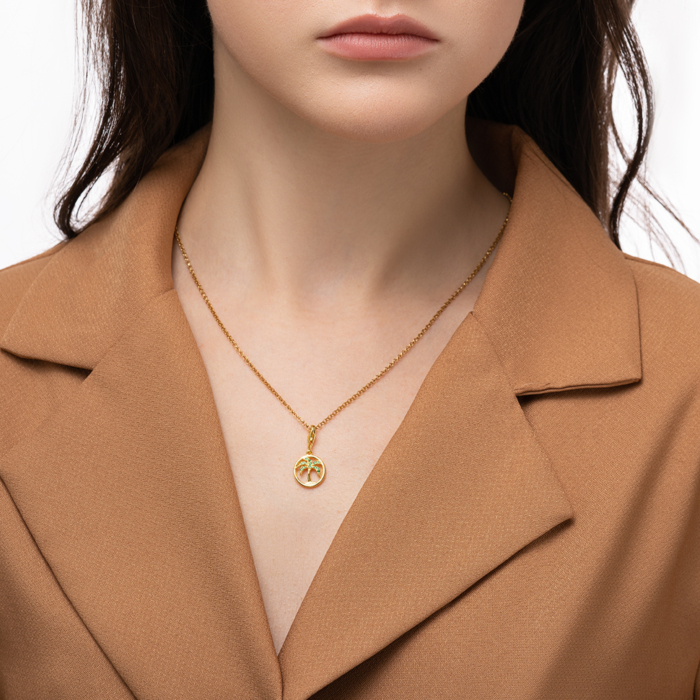 Срібна позолочена підвіска з фіанітами. Артикул GP01726A-P/20/10