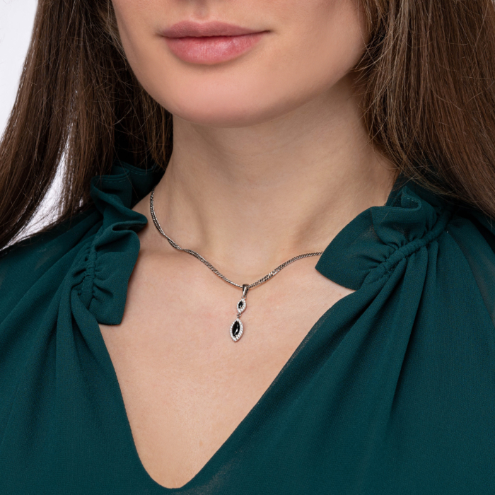 Срібна підвіска з фіанітами. Артикул MP14459A-P/12/7