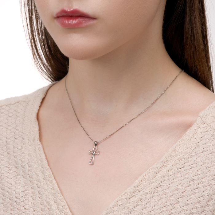 Срібний хрестик. Артикул G00003-P/12