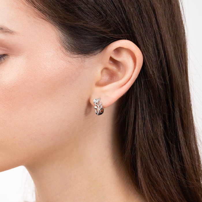 Срібні сережки з фіанітом. Артикул DE06786-E/12/1