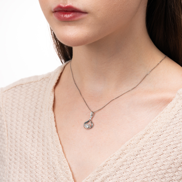 Срібна підвіска з фіанітами. Артикул SZDN08730-P/12/1