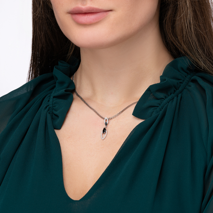 Срібна підвіска з фіанітами. Артикул MP14448A-P/12/7