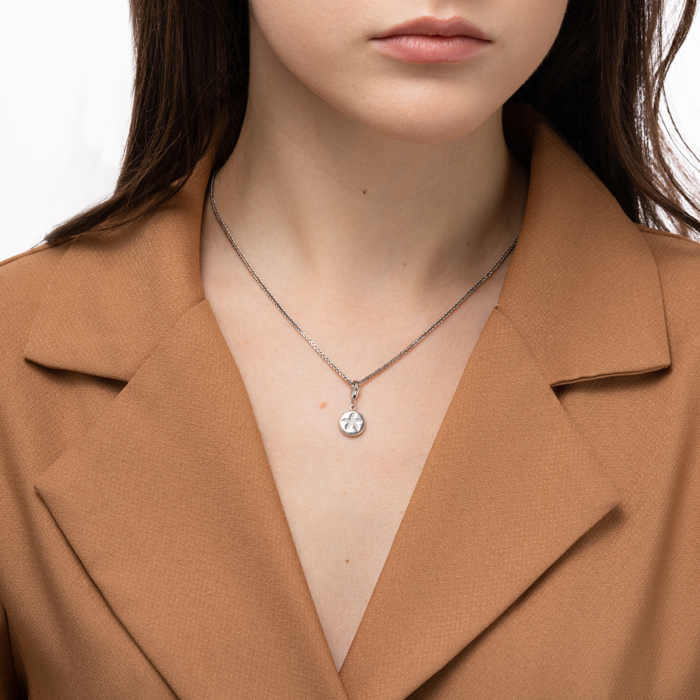 Срібна підвіска з фіанітами. Артикул MP14254A-P/12/1