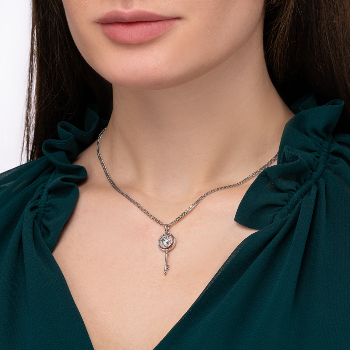 Срібна підвіска з фіанітами. Артикул MP14366A-P/12/1