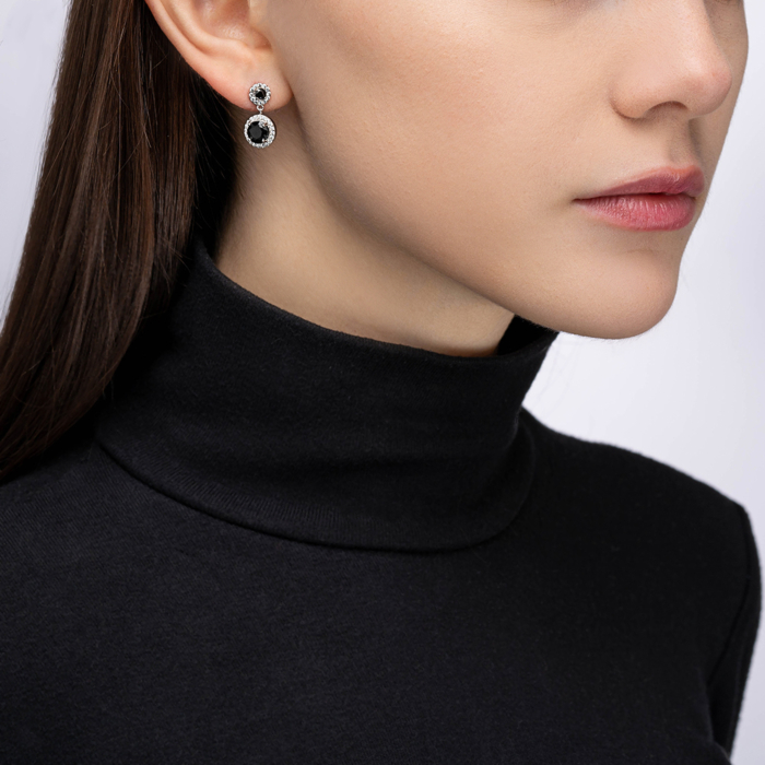 Срібні пусети з фіанітами. Артикул ME15537A-E/12/7