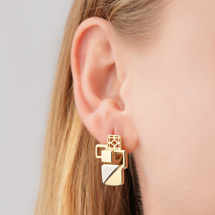 Золоті сережки без вставки P-K-5032-E/21