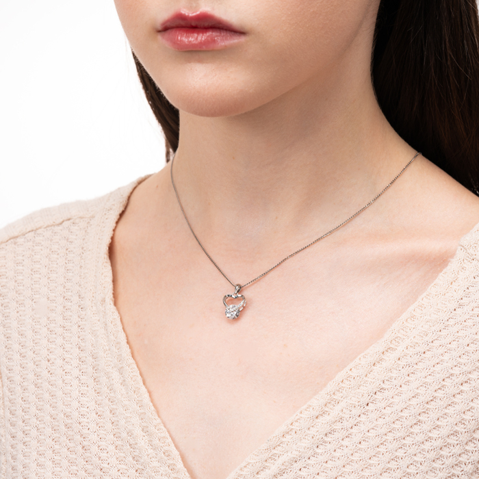 Срібна підвіска з фіанітами. Артикул PS00139-P/12/1