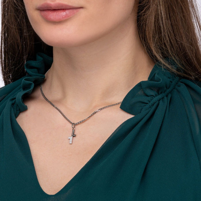 Срібна підвіска з фіанітами. Артикул MP14347A-P/12/1