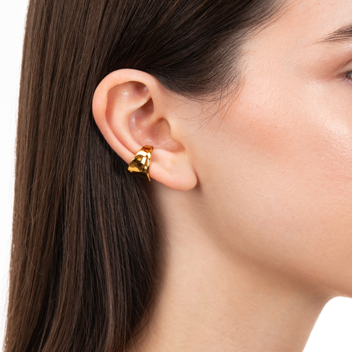 Серебряная серьга-каффа. Артикул PLJ-TE-932-GOLD-E/20