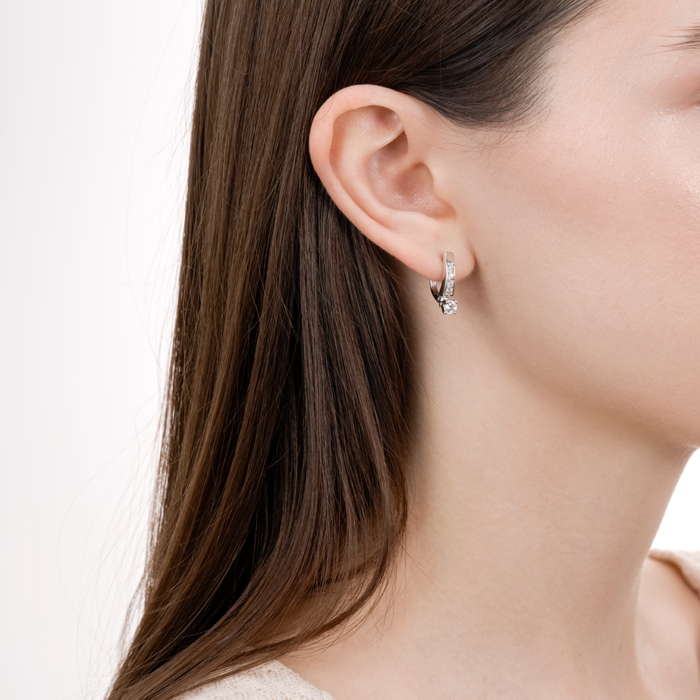 Золотые серьги с фианитами. Артикул 21276/б