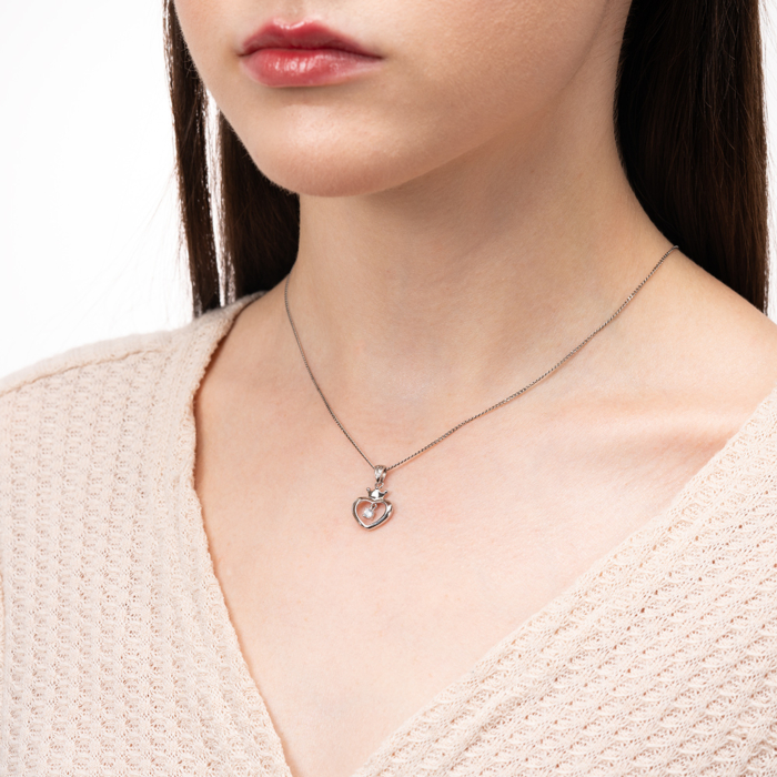 Срібна підвіска з фіанітом. Артикул EP00011-P/12/1