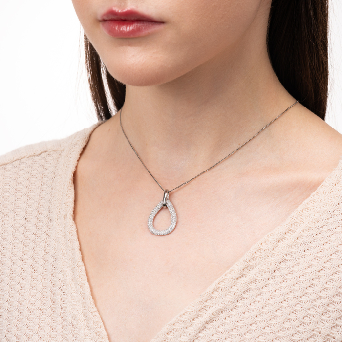 Срібна підвіска з фіанітами. Артикул SZDP00233-P/12/1