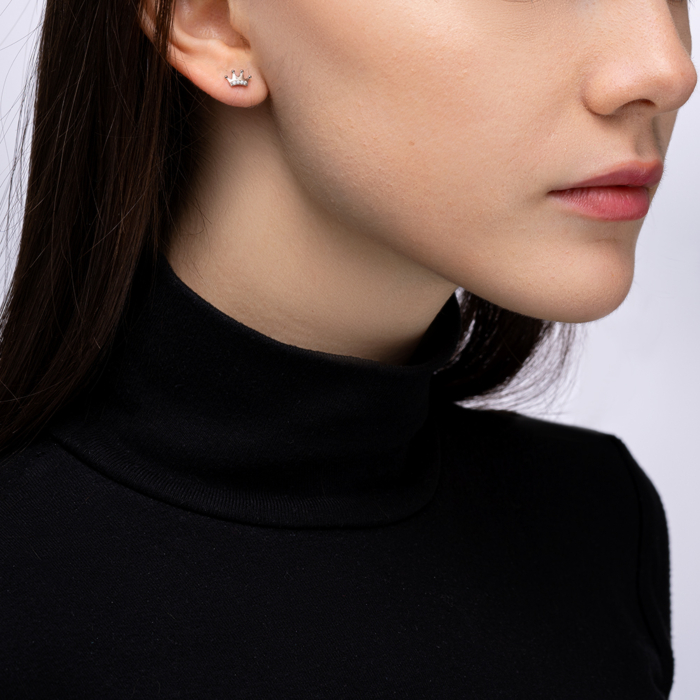 Срібні пусети з фіанітами. Артикул ME15433A-E/12/1