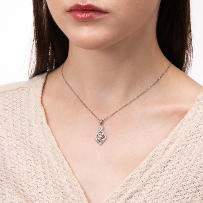 Срібна підвіска з фіанітами. Артикул SZDP00333-P/12/1