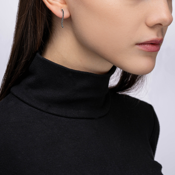 Срібні пусети з фіанітами. Артикул ME15378A-E/12/526