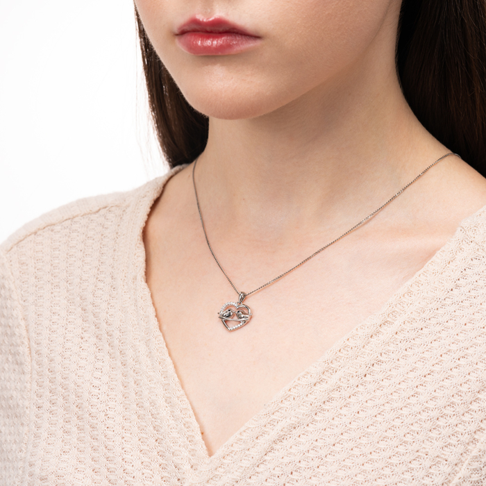 Срібна підвіска з фіанітами. Артикул SZDP00327-P/12/7