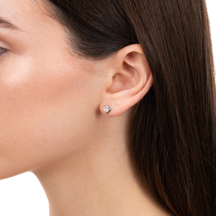 Срібні пусети з фіанітом. Артикул 2E19932-E/12/1