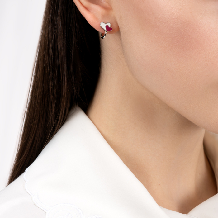 Срібні сережки з емаллю. Артикул DE06223-E/12/1095