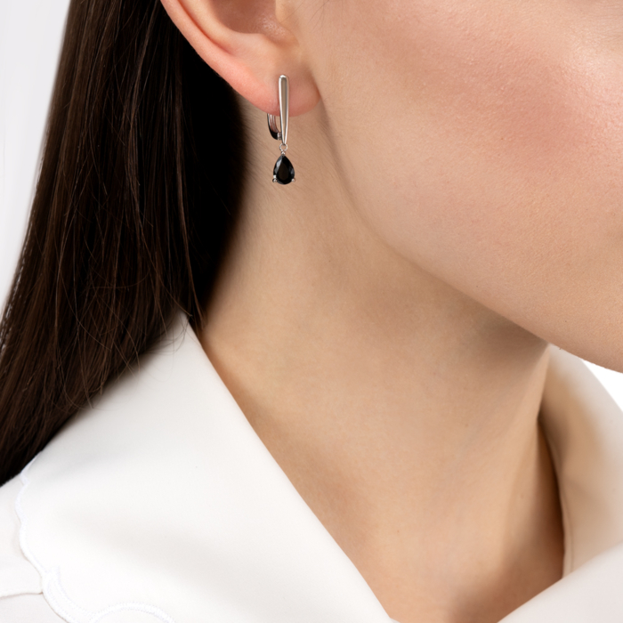 Срібні сережки з фіанітом. Артикул B02011-E/12/526