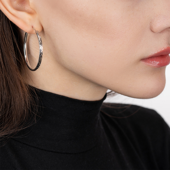 Серебряные серьги-конго. Артикул SE00593-E/12