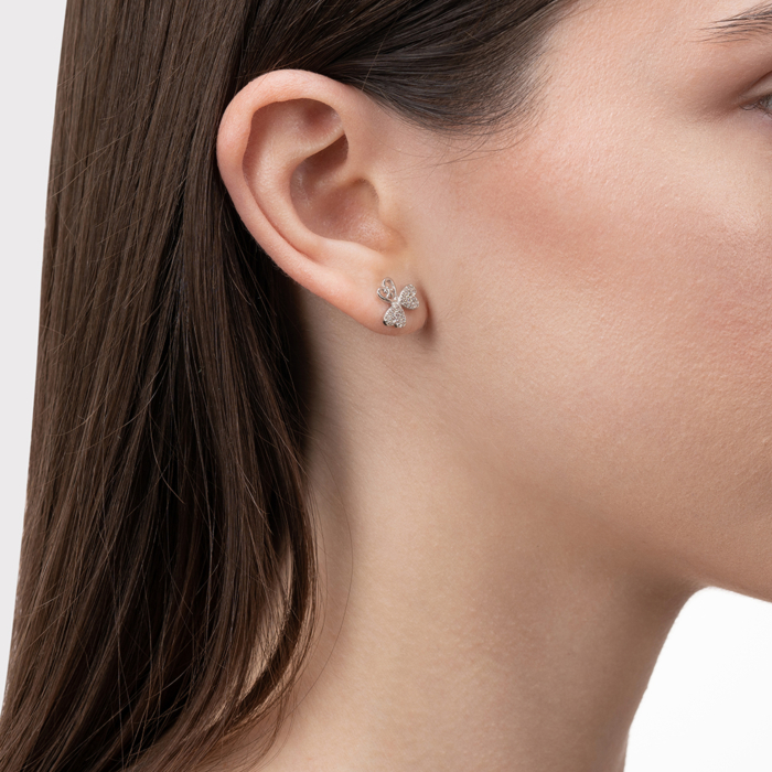 Срібні сережки з фіанітами. Артикул AE03105-E/12/1